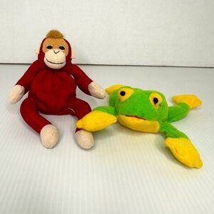 Ty Teenie Beanie Babies Orangutan & Frog- Vintage McDonald's Toy - 1999